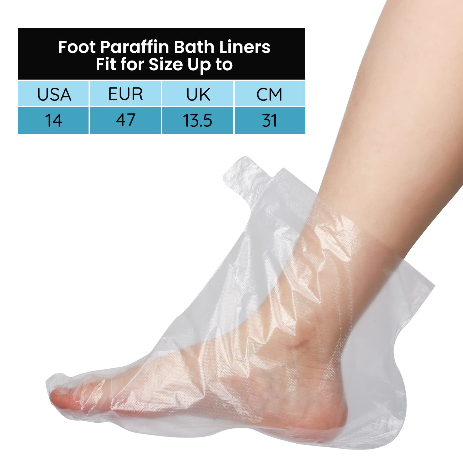 Segbeauty Paraffin Wax Liners for Foot, 200pcs Larger & Thicker Paraffin Foot Bags, Plastic Paraffin Bath Socks Hot Wax thera-py Bath Booties Covers for SPA Wax treat-ment Paraffin Wax Machine