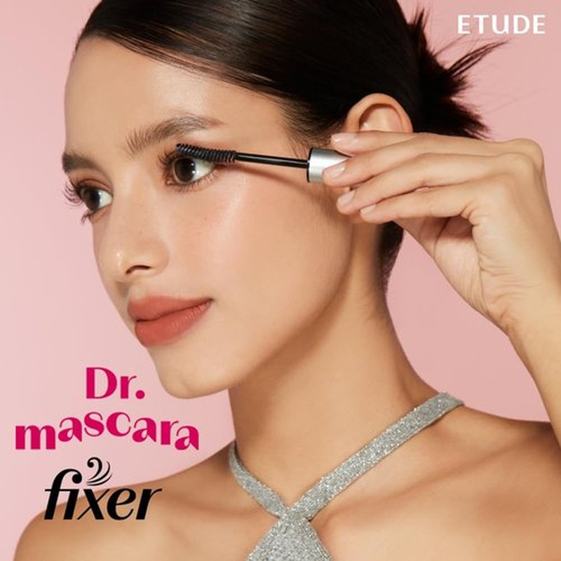 ETUDE Dr. Mascara Fixer - Long-Lasting Curl Hold & Smudge-Proof Formula | Vegan Black (0.203 Fl Oz)