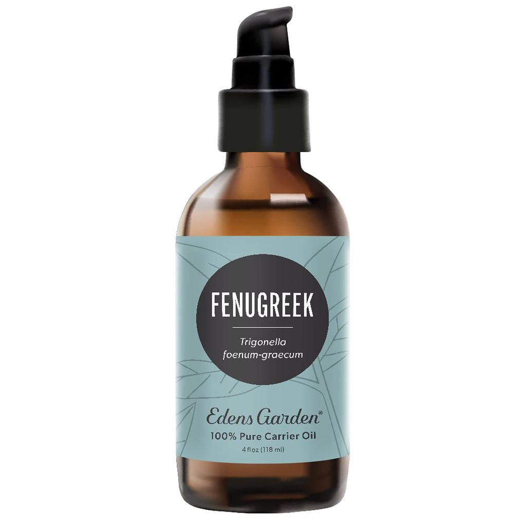 Edens Garden Fenugreek Carrier Oil- 100% Pure Premium Cold Pressed & Hexane Free, Natural Moisturizer For Face, Skin, Nails, Lips, Hair & Scalp, Diluting Essential Oils & Aromatherapy 118 ml (4 fl oz)