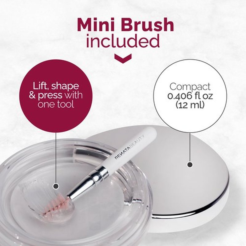 RB RENATA BEAUTY Brow Lift – Clear Brow Wax for Instant Lamination Effect & All-Day Hold – Flake-Free, No White Residue – Includes Mini Brush – 0.406 fl oz (12 mL) – Fluffy, Feathered, Soft Brows Look