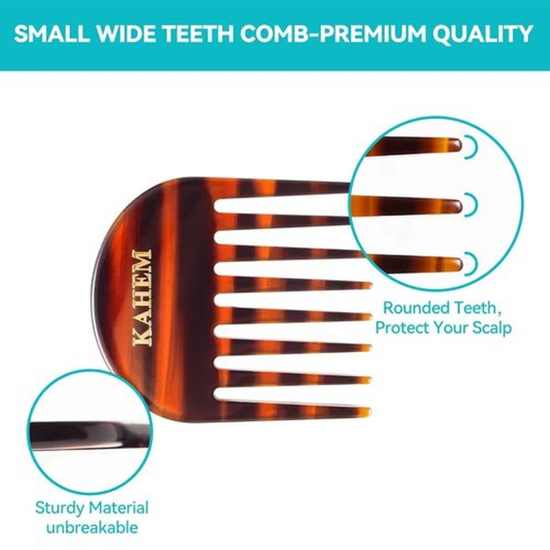 2-Pack Handcrafted Acetate Wide Tooth Combs for Curly Hair - Professional Detangling Combs for Wet & Dry Hair, Ideal for All Lengths - 3.14" Small Size, Eco-Friendly Material