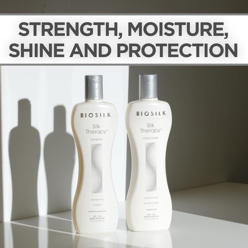 BioSilk Silk Therapy Duo Set - Sulfate-Free Shampoo & Conditioner for Shiny, Moisturized Hair | 12 Oz Each
