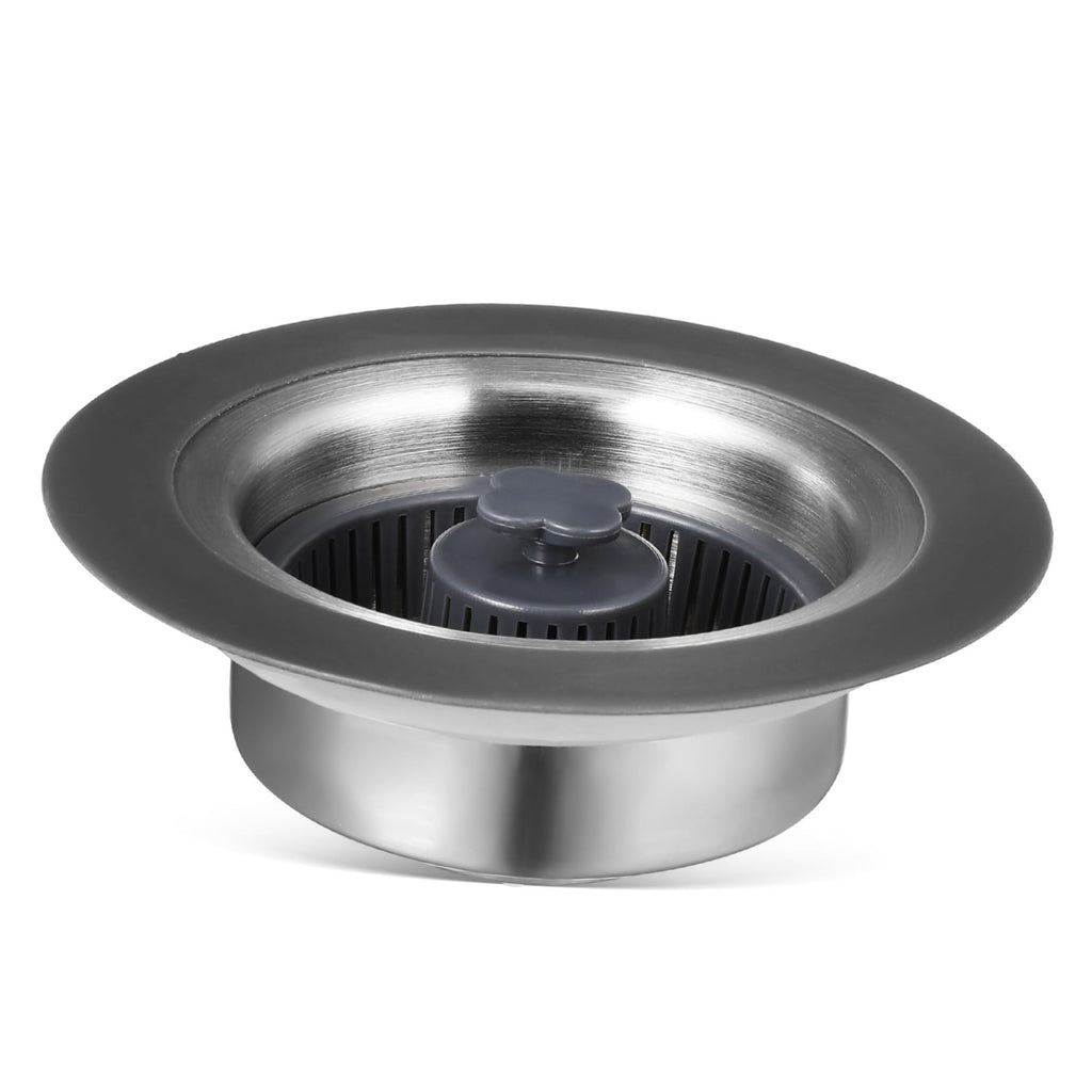 Uonlytech 3-in-1 Kitchen Sink Drain Strainer and Stopper Stainless Steel Basket Strainer with Handle Anti-Clogging for 1/2 Inch Drain