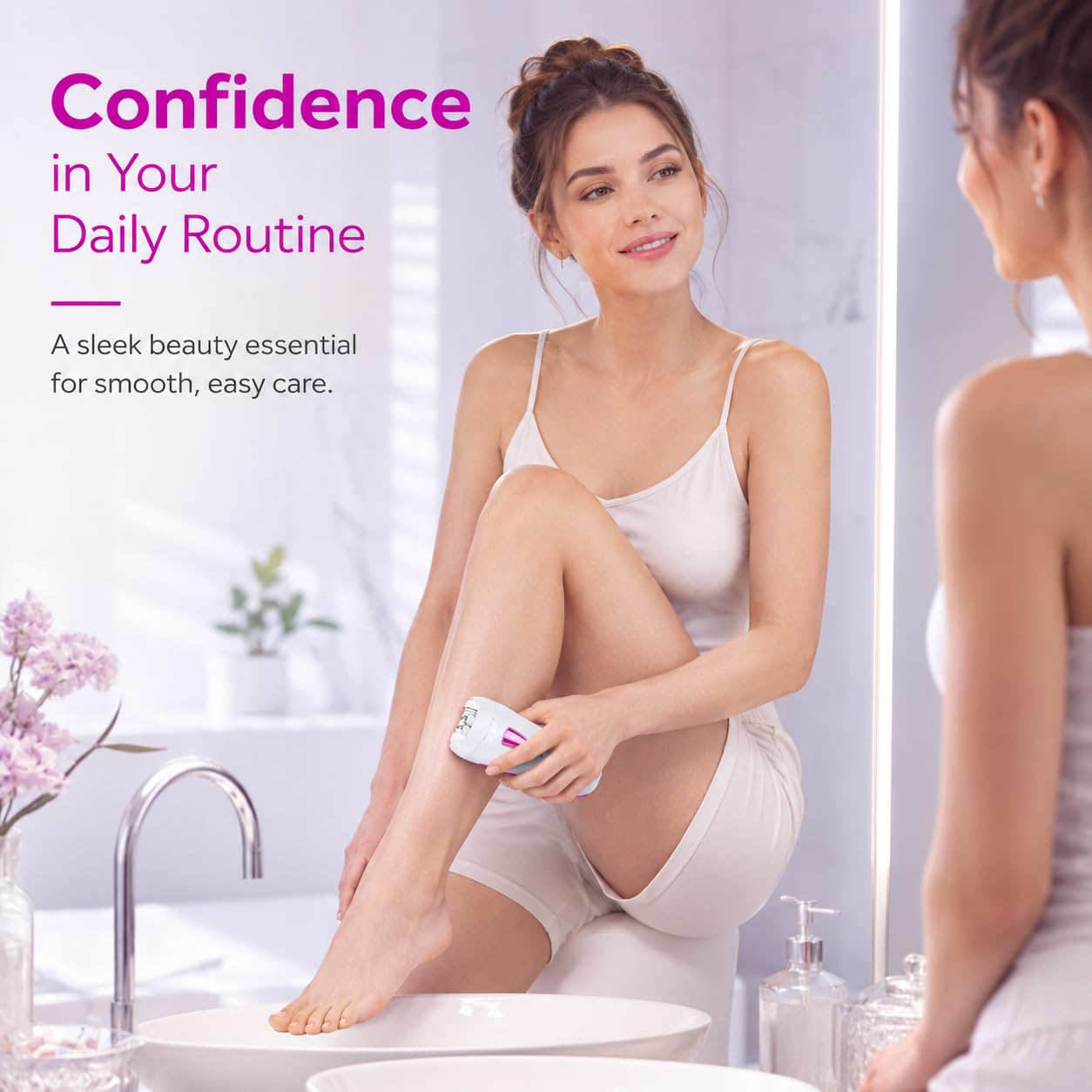 Epilator Smooth Glide Epilator for Women Face RechargeableEpilator for Women FacialEpilator Hair Remover Smooth GlideEpilator for WomenFace Bikini Hair Removal Arms/Face/Peach Fuzz White Portable
