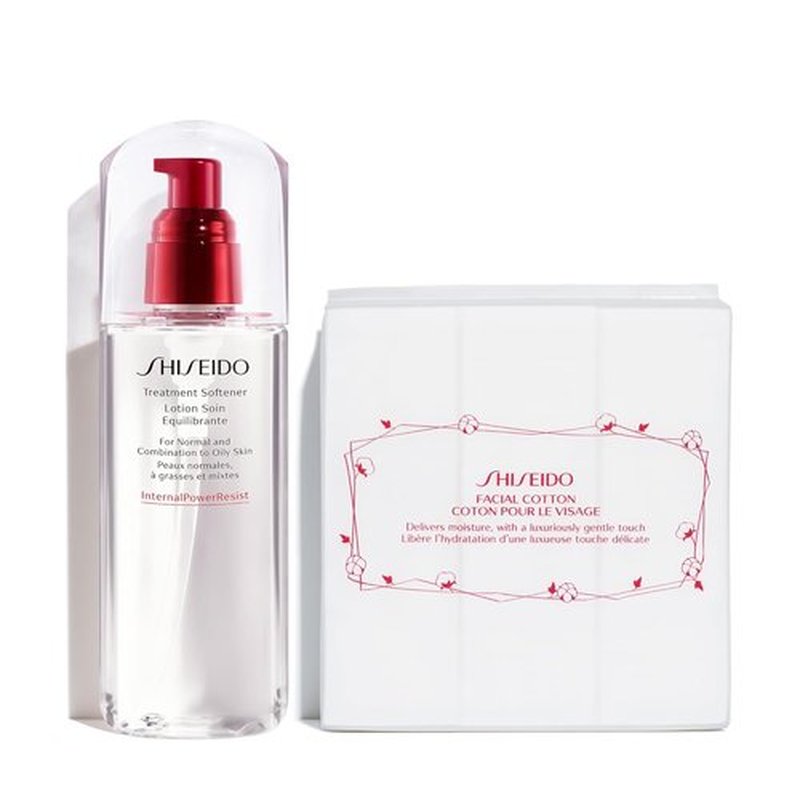 Shiseido Treatment Softener - Hydrating Formula for Smooth, Refined Skin | 150 mL + 165 Facial Cotton Pads