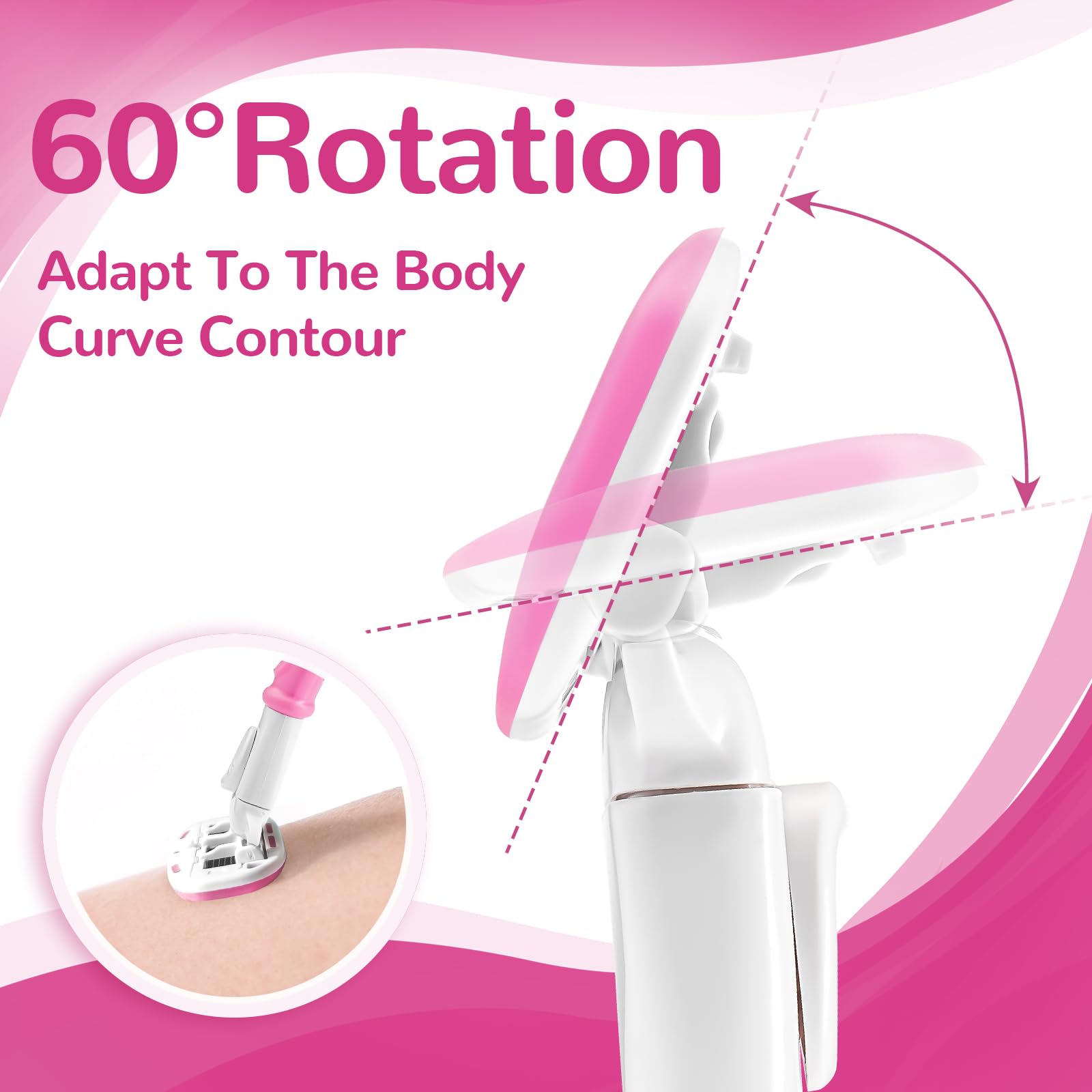 Razors for Women Include 2 Non-Slip Handles and 14 Blade Refills with a Shower Holder, 5 Premium Blades Women's Razors for Shaving with 360° Lubrication Reduces Irritation, Pink