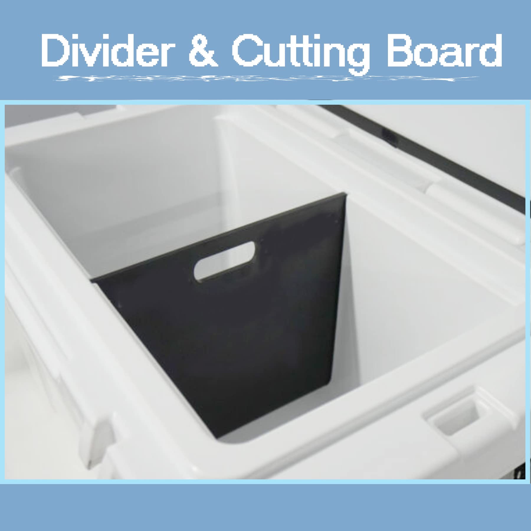 Poweka Cooler Divider Cutting Board -Size 65 Compatible with Yeti Tundra 65 Quart Models Cooler Accessories,Black