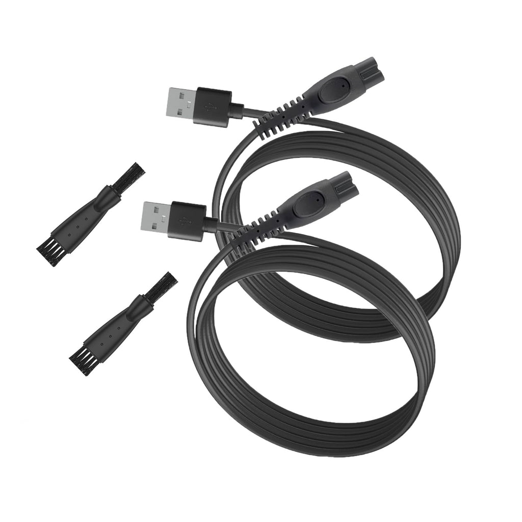 PDEEY Charger Cord Replacement for Philips Norelco One Blade 360 QP2724 QP2834 QP1324 QP4631 QP6542 QP6552 QP4530 QP1924 MG7910 MG5910 MG9510 MG9525 Trimmer Shaver Razor Cable - 2 Pack