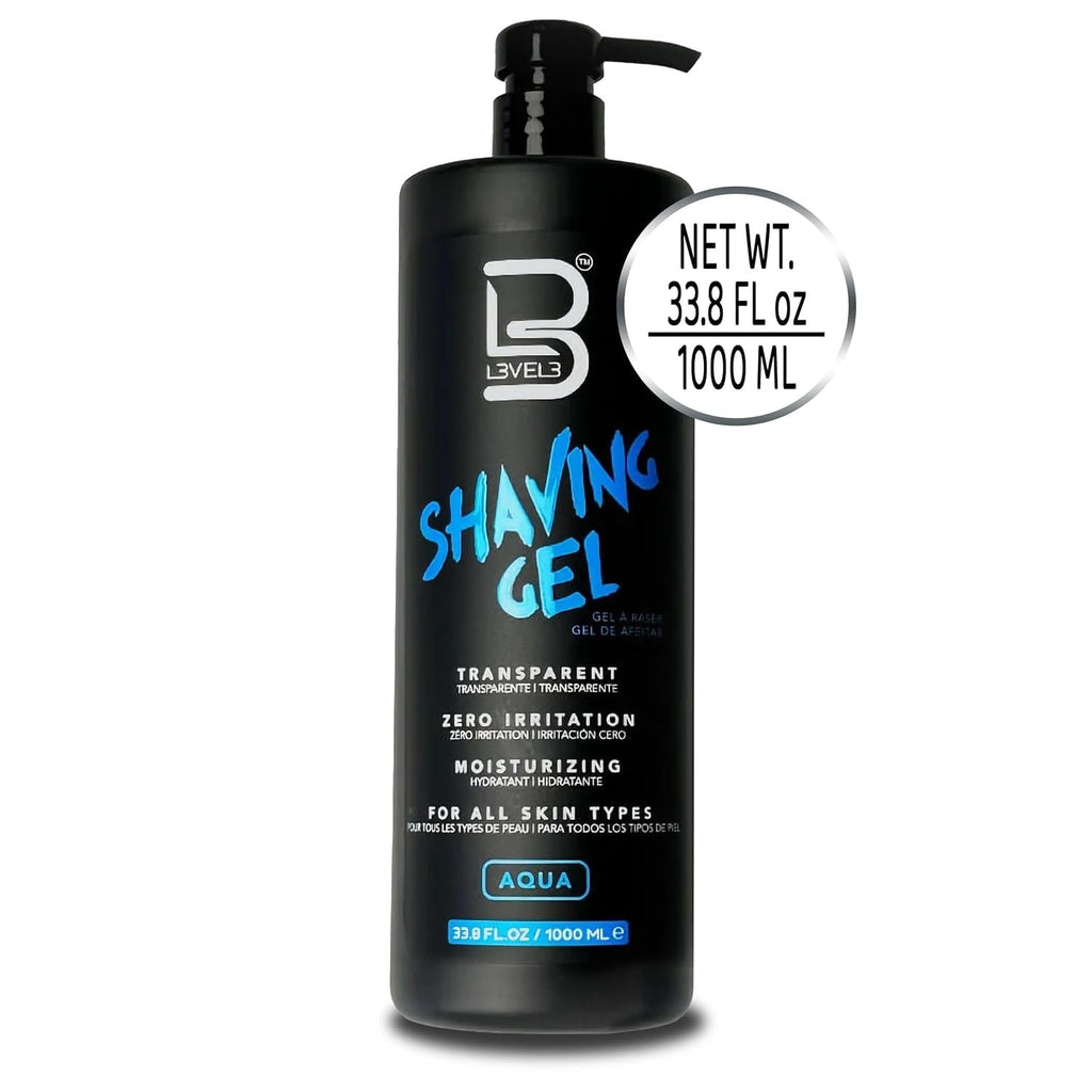 L3 - Level 3 Shaving Gel - Straight Razor Shave Gel - Non-Irritating - Refreshing Smell - No Hot Towel Necessary - Level Three Razor Gel (Aqua - Large)