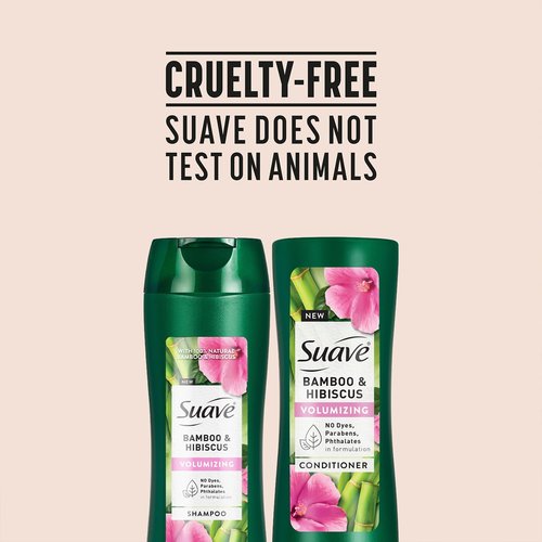 Suave Shampoo and Conditioner Set, Bamboo & Hibiscus – Volumizing Hair Products for Flat and Fine Hair, 12.6 Oz Each