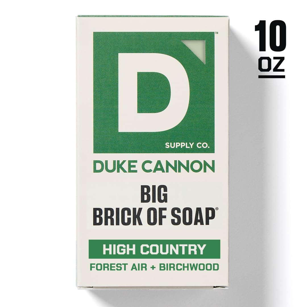 Duke Cannon High Country Big Brick of Soap & THICK High Viscosity Body Wash | Birchwood & Tonka Scent | 10oz Triple-Milled Soap Bar & 18oz Extra-Thick Body Wash (2 Pack Bundle)