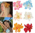 6Pcs Hawaiian Flower Hair Clips,3.5 Inch Plumeria Hibiscus Hair Clip, Hair Clips for Women Bridal Wedding, Flower Hair Accessories Clip for Girls Vacation Beach Party
