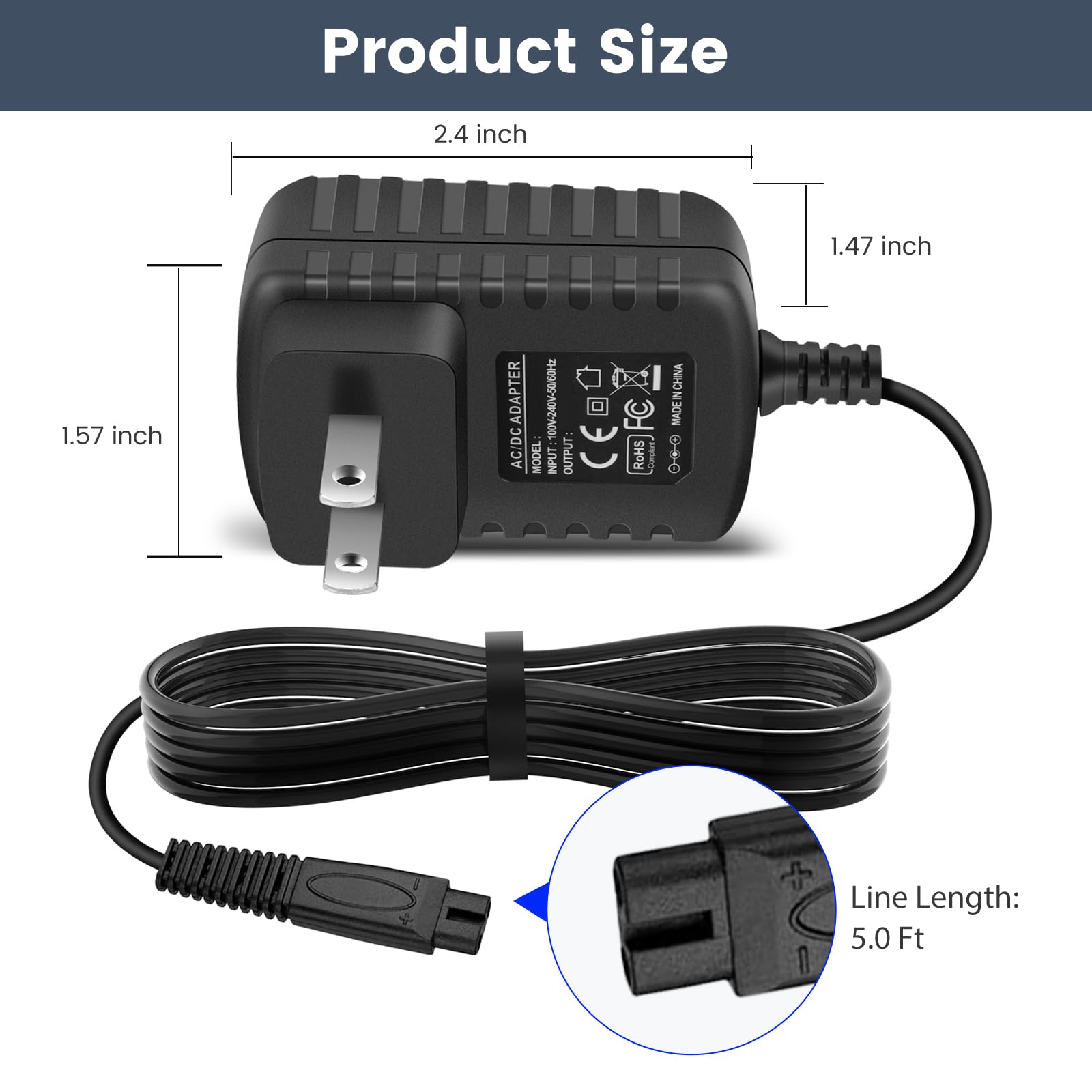 Charger for Andis ProFoil Lithium TS-1 & TS-2 Shaver for Andis17150 17155 17165 17170 17195 17200 17205 17220 Shaver Quick Recharge