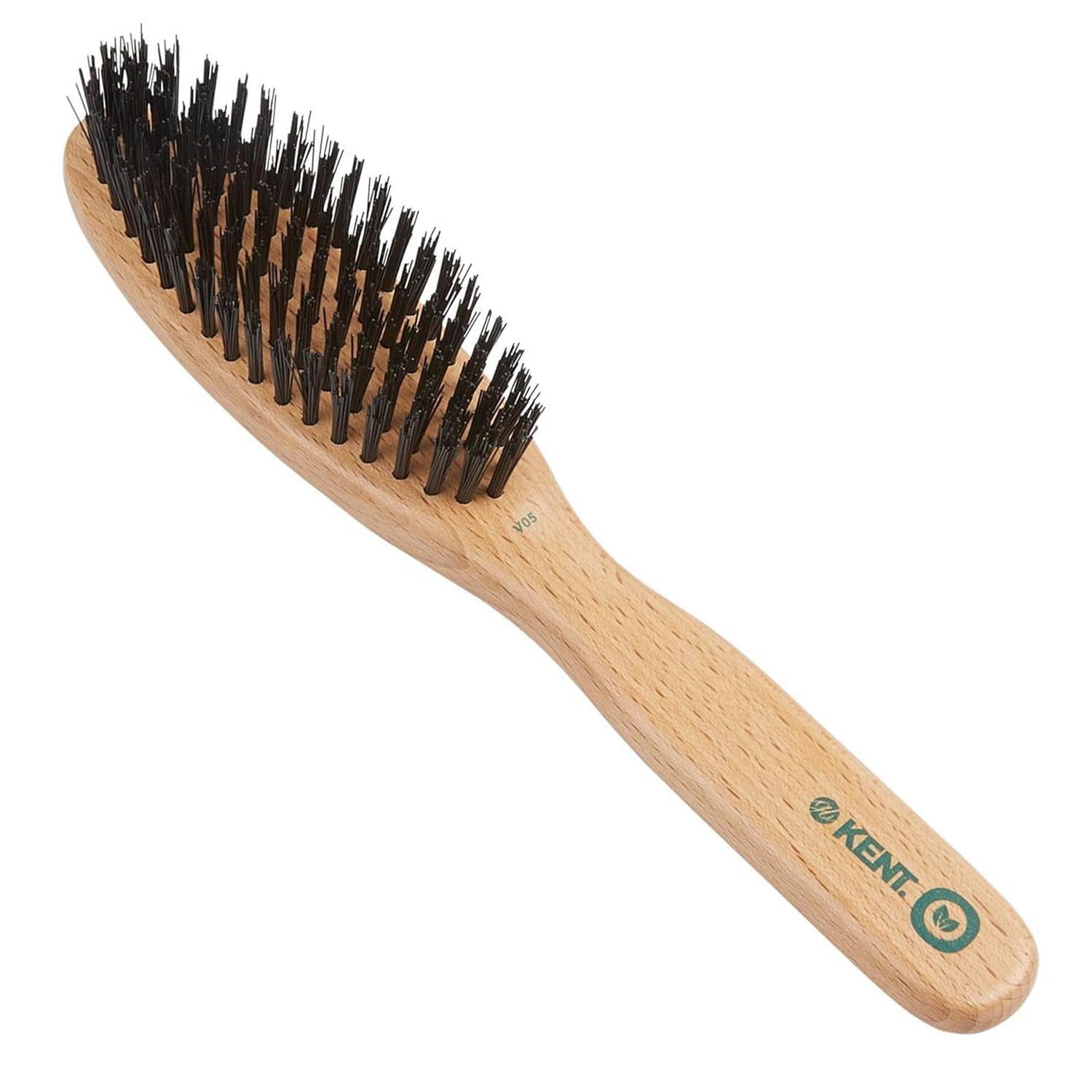 Kent V05 Vegan Boar Bristle Hair Brush and Beard Brush for Men, Eco Friendly Bristle Brushs for Smoothing Hair, Taming Beards and Mustaches (Large)