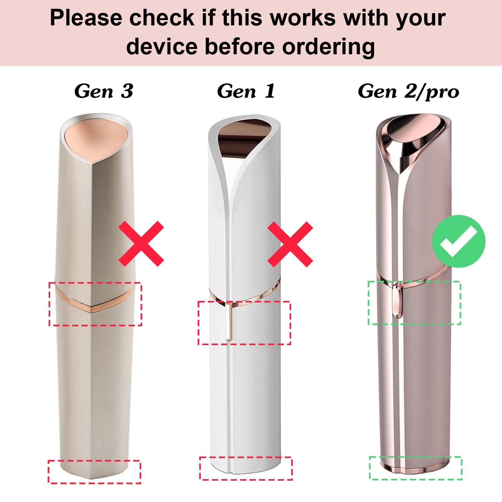 Facial Hair Remover Replacement Heads Gen 2 Double Ring Compatible with Flawless Facial Hair Removal Tool Generation 2