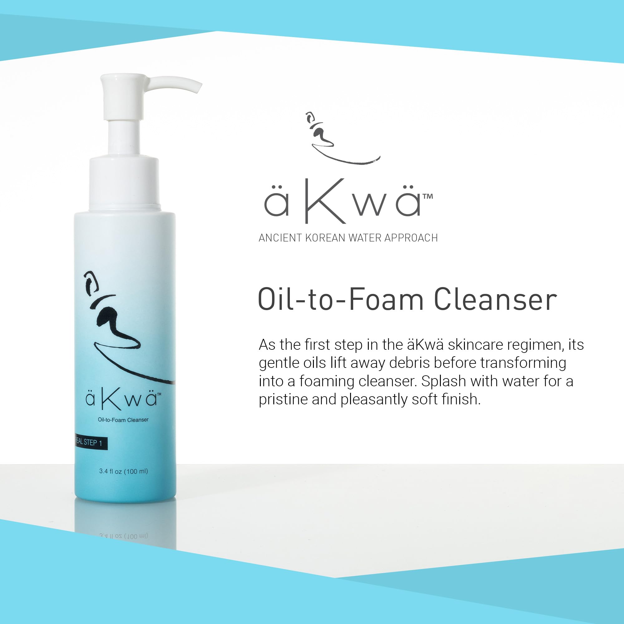 4Life aKwa- Oil to Foam Cleanser - Face Wash with Fermented Green Tea, Sea Water, Rice Ferment - Removes Debris, Cleanses, Moisturizes Skin - 3.4 oz