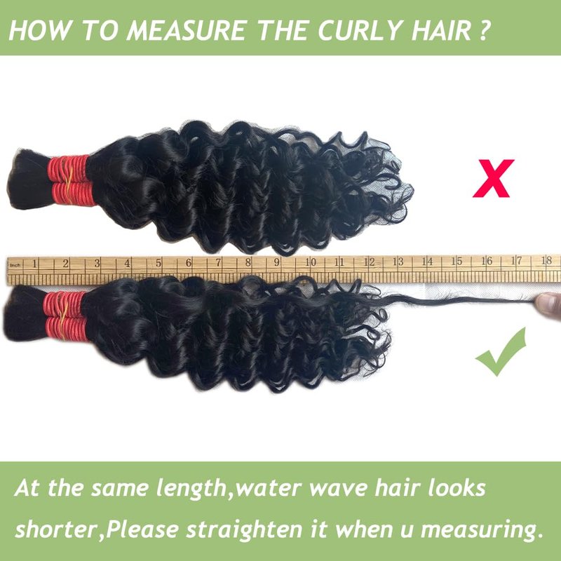 YOMIO Human Braiding Hair 20 Inch 100g (1Pack-2Bundles) Water Wave Human Hair Bulk for Braiding No Weft Bundle Virgin Curly Human Hair Bulk for Boho Braids Wet and Wavy Natural Black Color