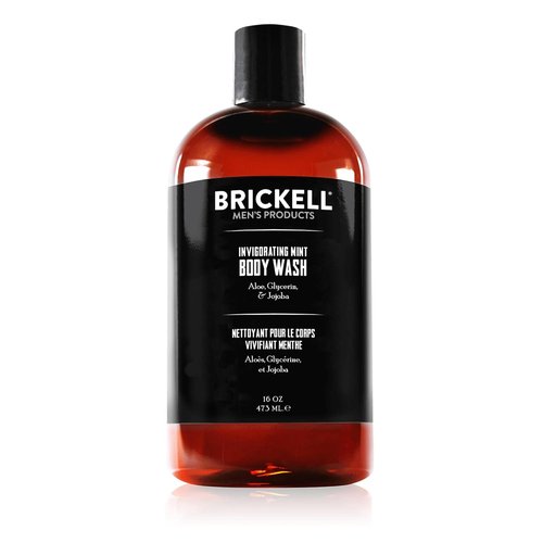 Brickell Men's Invigorating Mint Body Wash - Natural Deep Cleaning Shower Gel with Aloe & Jojoba, 16 Oz