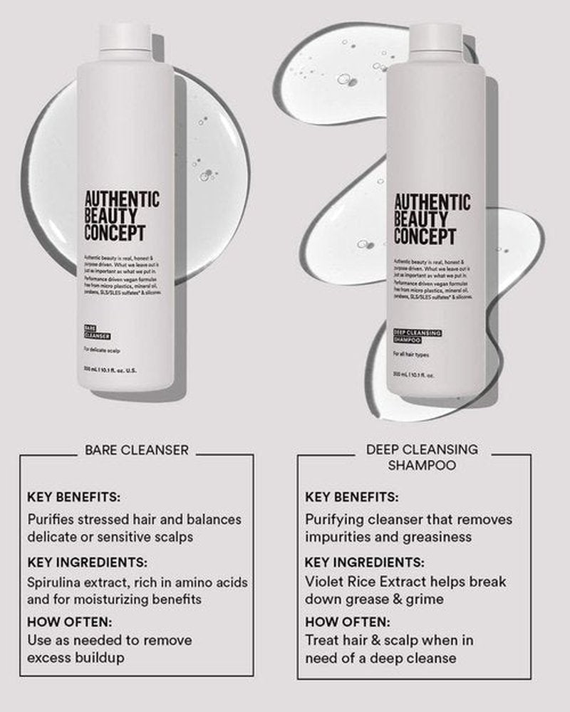 Authentic Beauty Concept Deep Cleansing Shampoo | Purifying Cleanser | Removes Impurities & Grease | All Hair Types | Vegan & Cruelty-free | Sulfate-free | 10.1 fl. oz.