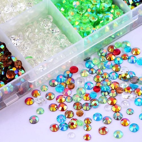 LIUDAMAI 33000PCS Jelly AB Resin Rhinestones 3mm Flatback Crystals Strass Glitters Stone for DIY Decoration Super Glitter Crystal Flatback Stones Bulk Rhinestone for Nail Art (C16)
