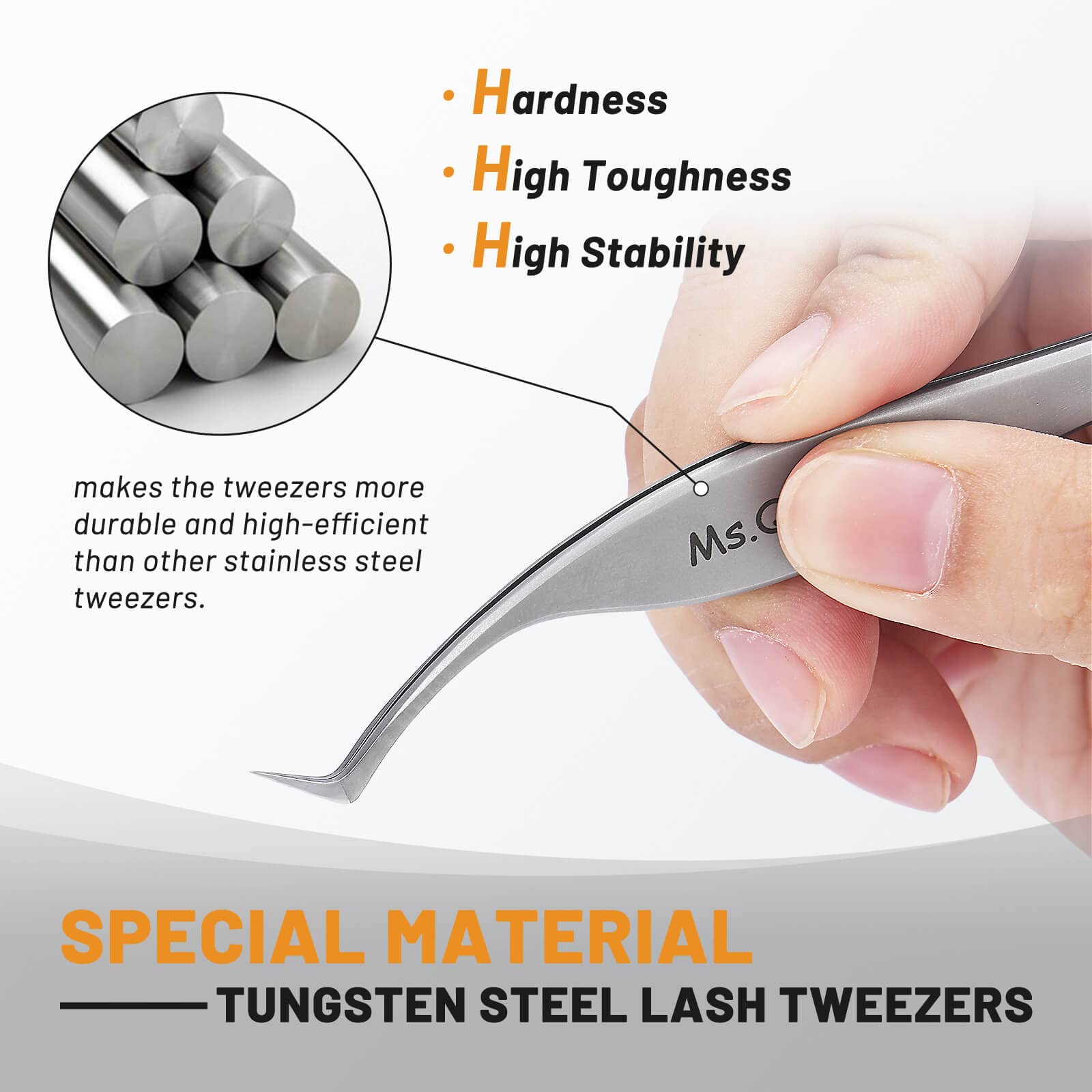 Ms.Queen Eyelash curlers, Precision Master Lash Tweezers S-Curved 45 Degree Eyelash curlers for Mega Volume Lashes Extensions