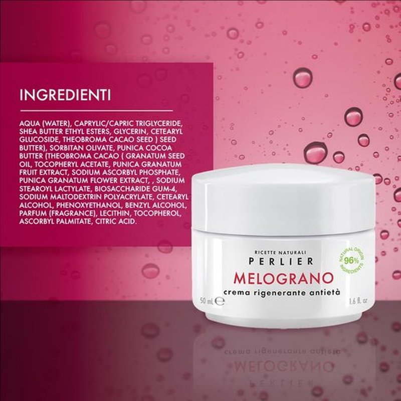 Perlier – Pomegranate Revitalizing Anti-Aging Face Cream, 1.6 fl oz, Bio-Fermented Pomegranate with Vitamins C & E, Hydrating and Protective Formula, Alcohol-Free, Boosts Radiance and Skin Vitality