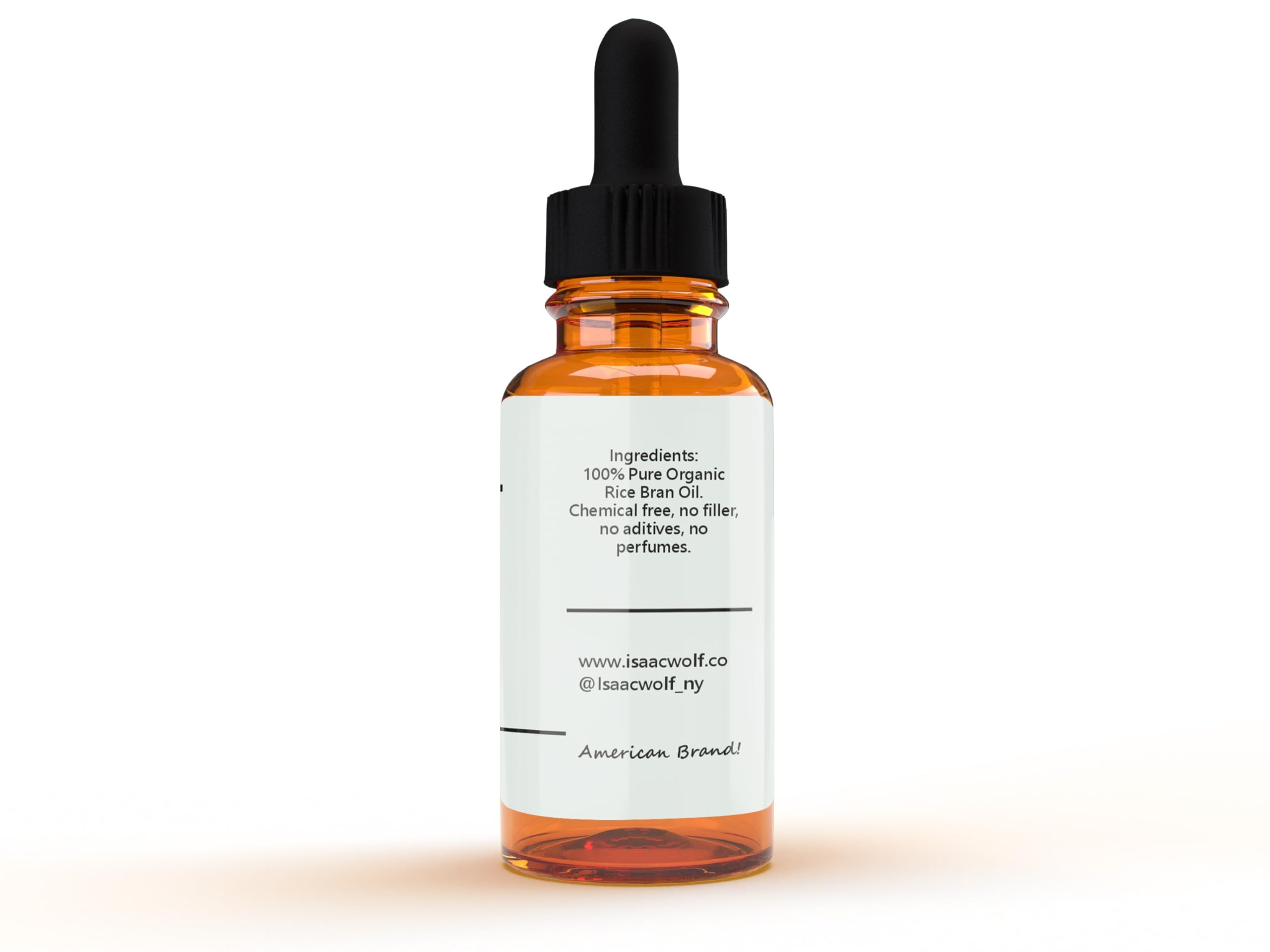 ISAAC WOLF Organic Rice Bran Oil for Face, Hair & Body 100% Pure Cold Pressed Unrefined Raw Anti-aging Antioxidants