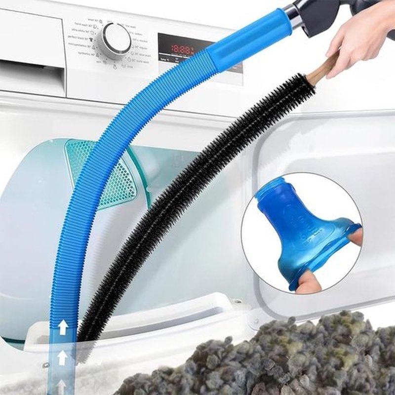 Skiennix Dryer Vent Cleaning Kit - Universal Lint Vacuum Attachment with Long Hose & Brush | Quick Lint Removal