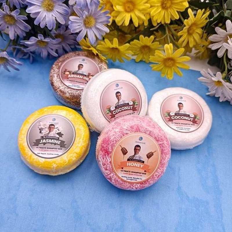 Areton Handmade Solid Shampoo Bar - Natural Hydrating Shampoo & Conditioner for Dry Hair | Jasmine Scent