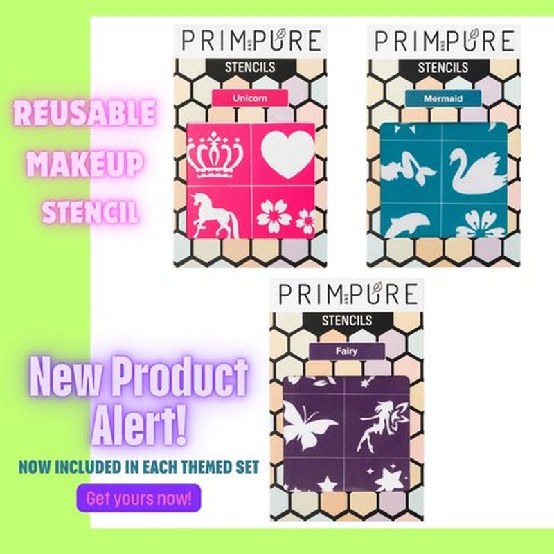 Prim and Pure Mineral Gift Set with Unicorn Mirror| Perfect for Play Dates & Birthday Parties | Kids Eyeshadow Makeup – Mineral | Organic & Natural Makeup Kit for Kids| Made in USA (Pink)