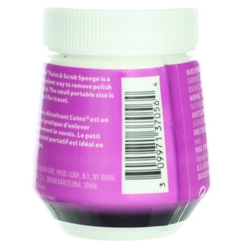 Cutex Nail Polish Remover Twist & Scrub Sponge 1.75 oz - 2 Pack