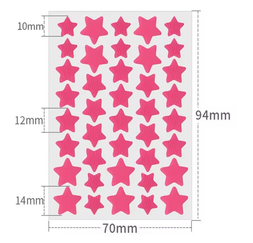 BEAUTIVANA 10 Sheets Star Pimple Patches for Face – Hydrocolloid Acne Stickers, Pink Star Blemish Patches for Skin Care and Healing, Facial Spot Treatment with Pore Cleansing Strips and Masks