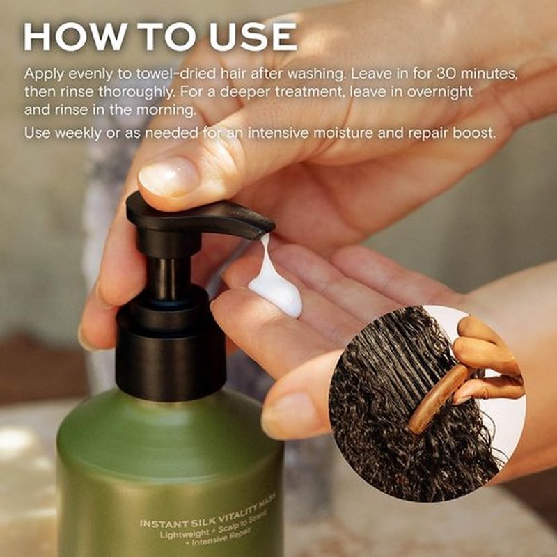 Pataua & Tsubaki Oils Instant Silk Vitality Mask - Repairs Damage & Hydrates Hair | 275 mL