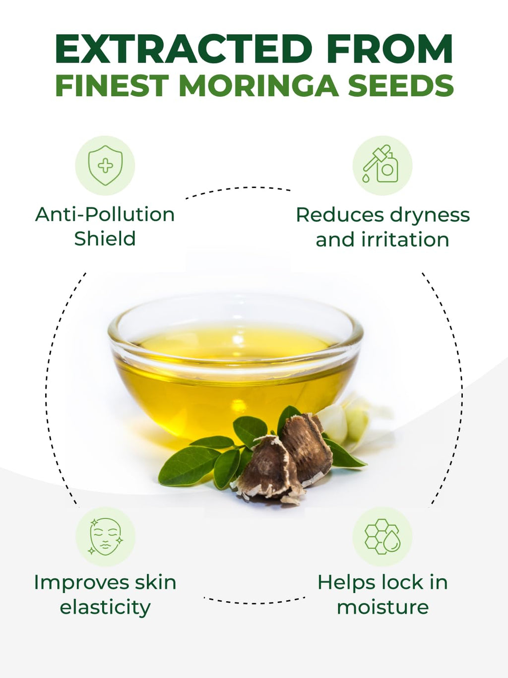 USDA Organic Moringa Seed Oil: 100% Pure, Cold Pressed, Unrefined Moringa Oleifera Seed Oil. 2 oz Bottle with Treatment Pump. For Skin and Hair - Food Grade for Oral Consumption