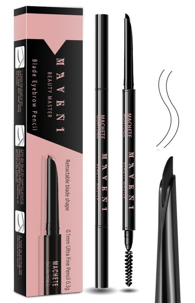 Regine Switzerland Eyebrow Pencil - Ultra-Fine 0.1mm Waterproof Formula | 2-in-1 Double-Ended Design with Spoolie Brush