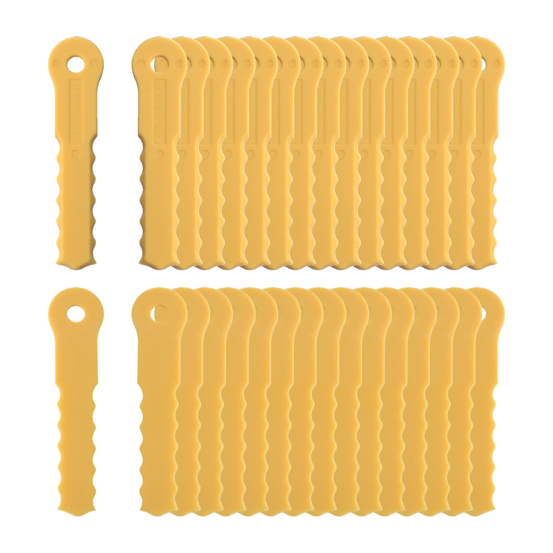 ORAEVY 30Pcs Push-N-Load Replacement Nylon Blades Compatible with Weed Warrior 3 Blade Trimmer Head and Pivotrim Hybrid 2-N-1 Head，Universal Fit