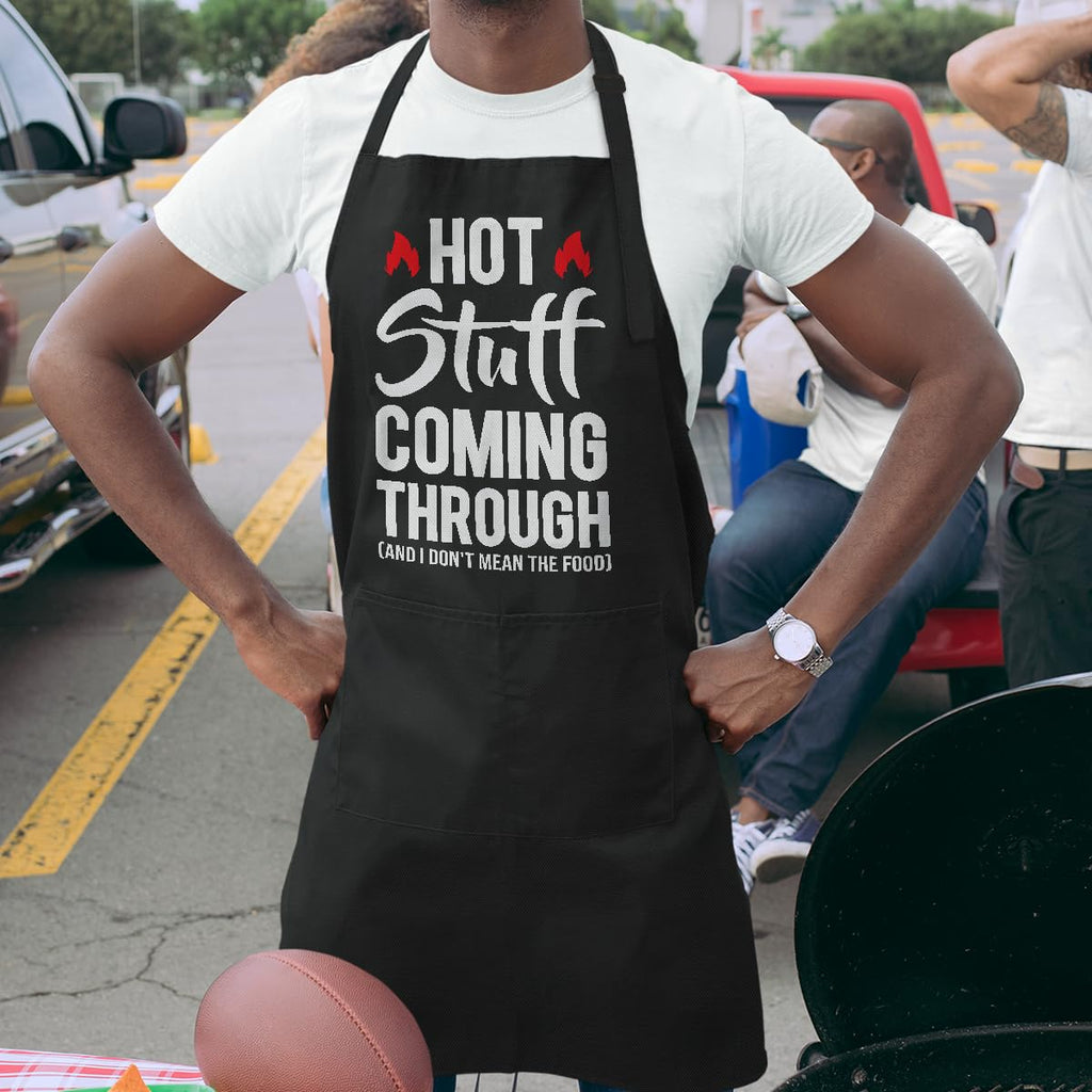 SANDJEST Humorous Apron with Pockets Chef BBQ Grilling Cooking Apron Gift for Birthday Christmas Funny Aprons for Men Dad Husband Boyfriend Grandpa