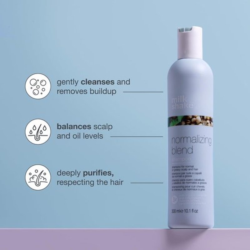 Milk_Shake Normalizing Blend Shampoo - Balances Oily Scalps | 300ml Size for Healthy Hair