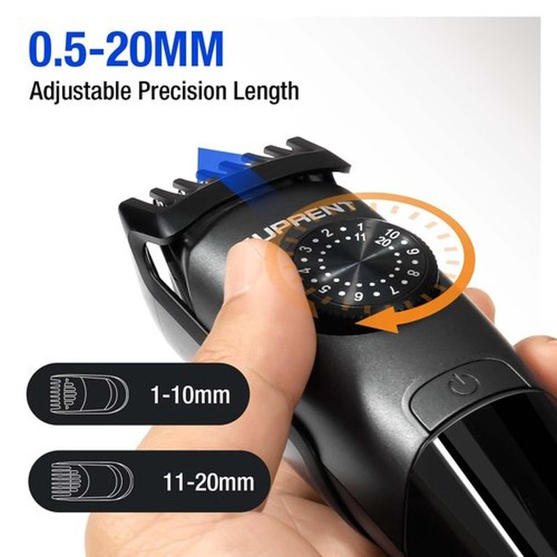 SUPRENT Beard Trimmer for Men - Waterproof IPX7 Mustache Trimmer with 39 Adjustable Lengths | Cordless USB-C Rechargeable