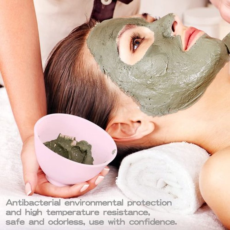 FERCAISH 4Pcs Diy Face Mask Mixing Bowl, Microwavable Silicone Facial Mud Bowl Cosmetic Beauty Tool for Home Salon(Small)