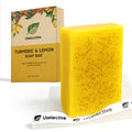 Uselective Lemon & Turmeric Glow Soap Bar for Dark Spots Remover, Powered by Kojic Acid & Vitamin C for Brightening & Fading Acne Scars - 3x Moisturizing with Shea Butter - SLS Free