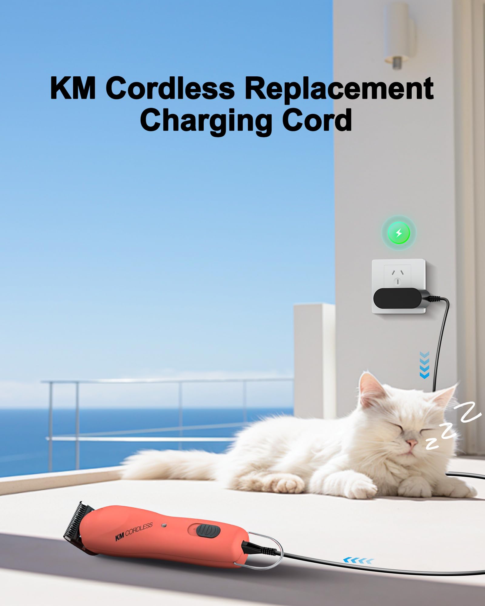 VHBW 12V 2A Charger Cord for Wahl KMC+ Pet Cordless Clipper, KM Cordless