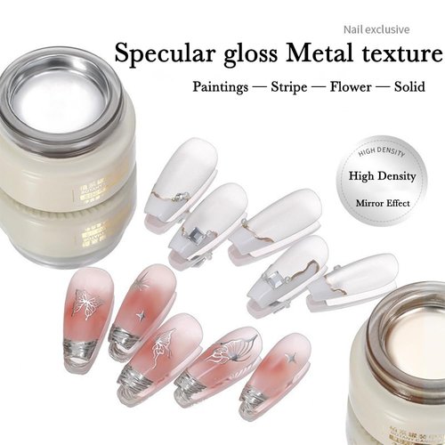 NAILKISS 8ml Sliver Metallic Painting Gel (Sliver + Gold)