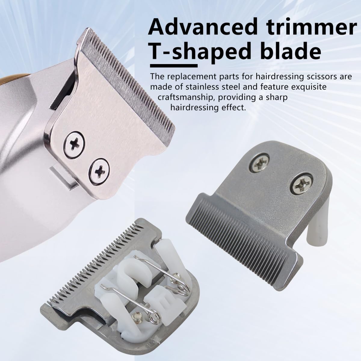 2pcs Replacement Detachable Stainless Steel T Shape Blade, for W*hl 9818/9818L/9867/9870/9880/9884/9886/9888/9937/9994 Update by HaeKap