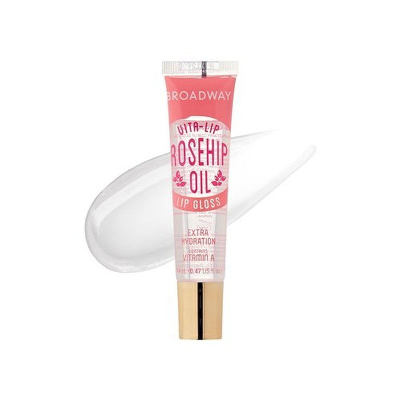 Ruby Kisses Broadway Vita-Lip Clear Lip Gloss (Rosehip Oil 6 Pack), Ultra-Hydrating & Soothing Formula with Vitamin Oils, High-Shine Non-Sticky Finish, Healing Glossy Lip Balm With Vitamin A