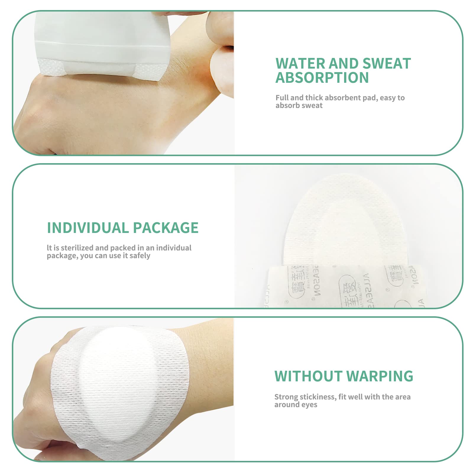 20pcs Sterile Non-Woven Eye Pads Patches Adhesive Bandages Wound Dressings for Adults