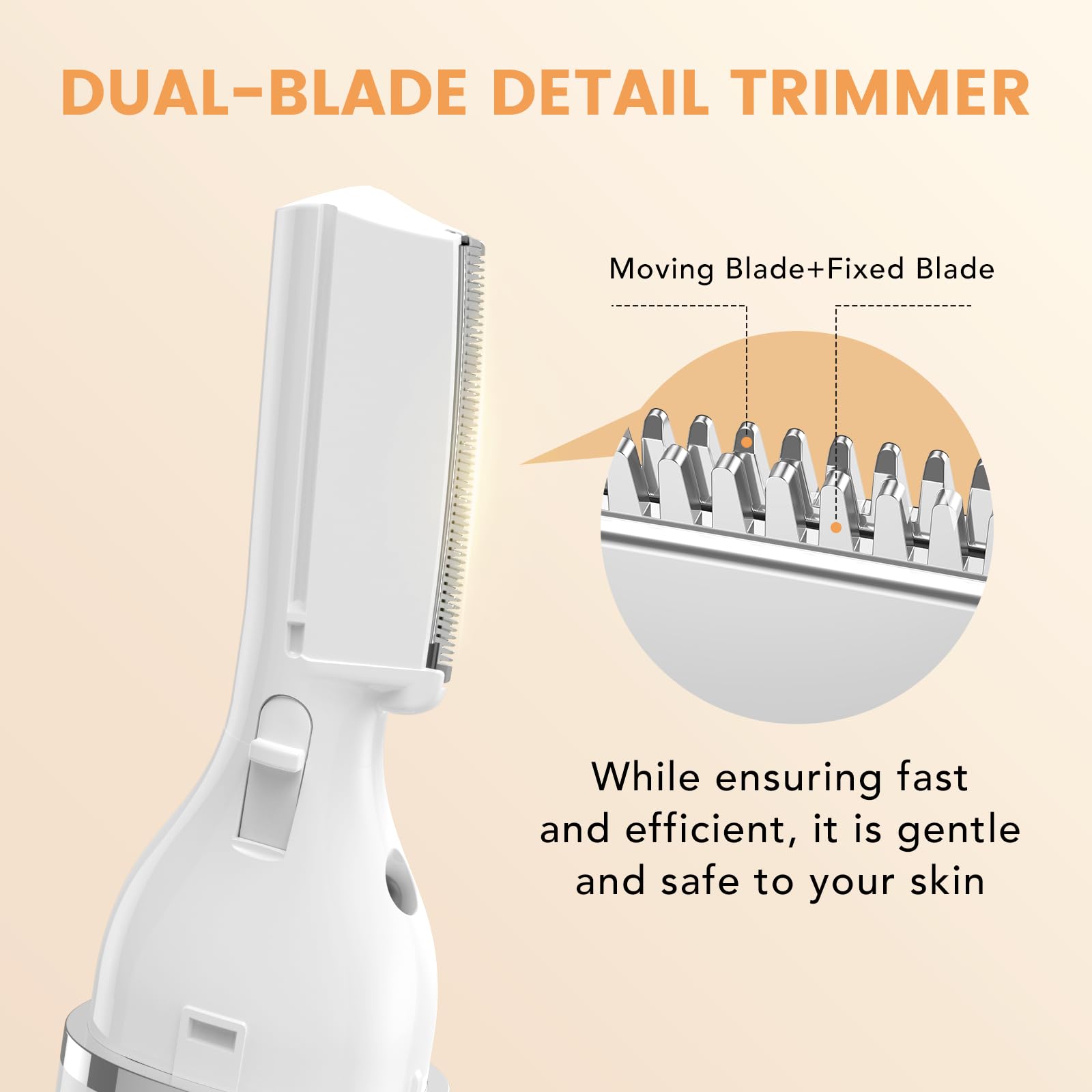 Eyebrow Trimmer Electric Eyebrow Razor with Digital Display LED Light, 2-Speed Eyebrow Shaver Rechargeable Facial Hair Remover Trimmer for Women, Painless Face Hair Removal for Upper Lip Peach Fuzz