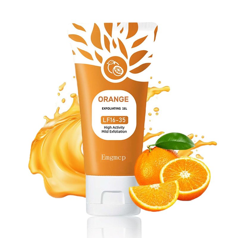 Orange Enzymes Exfoliating Gel for Face and Body, Deep Pore Cleansing & Tightening, Improve Blackhead, Moisturizing Scrub to Smooth Skin, Gentle for All Skin Types (1pc, 50ml)