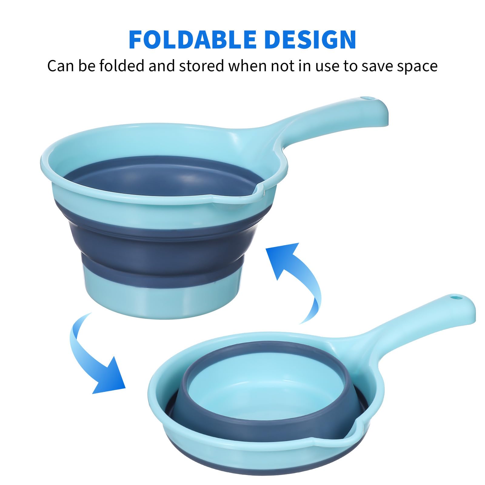 Angoily 2-Pack Folding Water Ladles Multipurpose Collapsible Water Scoop for Kitchen Garden and Household Use Ergonomic Comfortable Grip 10.62X6.29X3.93In