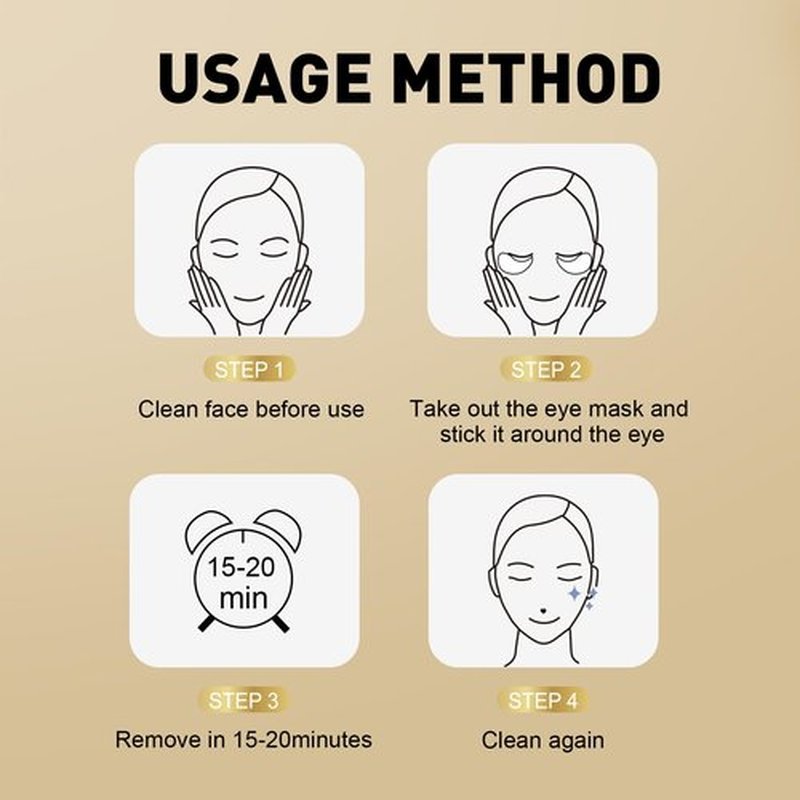CHMI Under Eye Patches (100 Pairs) - 24K Gold Eye Patches for Puffy Eyes, Dark Circles, Eye Bags and Wrinkles, Collagen Skin Care Products, Beauty & Personal Care